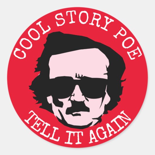 Cool Story Poe. Ronde Sticker (Voorkant)