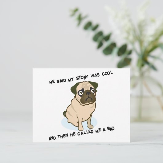 Cool Story Pug Briefkaart (Staand voorkant)