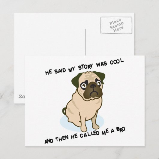 Cool Story Pug Briefkaart (Voorkant / Achterkant)