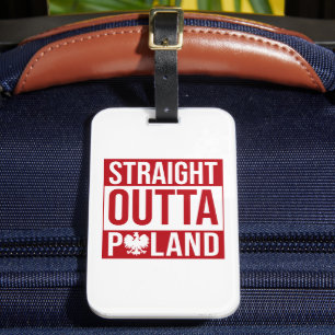 Cool Straight Outta Polen Polska Vlag Bagagelabel
