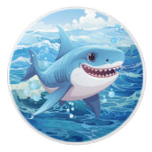 Cool strand haaienliefhebbers keramische knop (Voorkant)