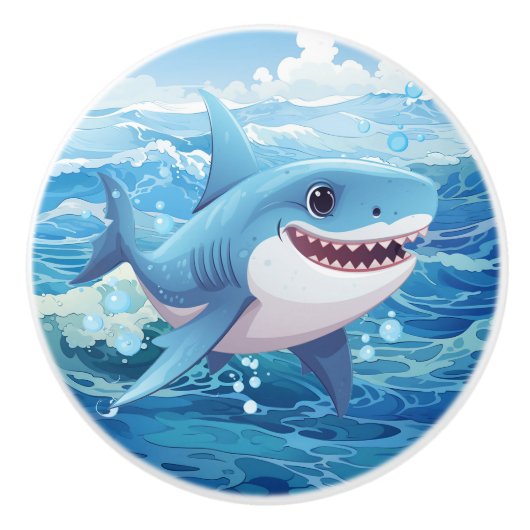 Cool strand haaienliefhebbers keramische knop (Voorkant)