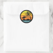 Cool strand surfen liefhebbers ronde sticker (Tas)