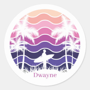Cool strand surfen liefhebbers ronde sticker