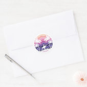 Cool strand surfen liefhebbers ronde sticker (Envelop)