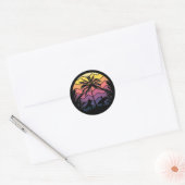 Cool strand surfen liefhebbers ronde sticker (Envelop)