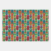 Cool strand tiki hoofd betegeld patroon inpakpapier vel (Voorkant)