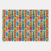 Cool strand tiki hoofd betegeld patroon inpakpapier vel (Voorkant 2)