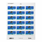 Cool Strand,Zand,Palm Trouwetiket Etiket (Full Sheet)