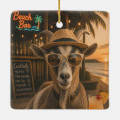Cool strandgeit met cocktail keramisch ornament (Achterkant)