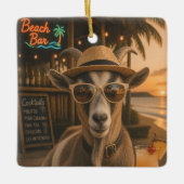 Cool strandgeit met cocktail keramisch ornament (Voorkant)