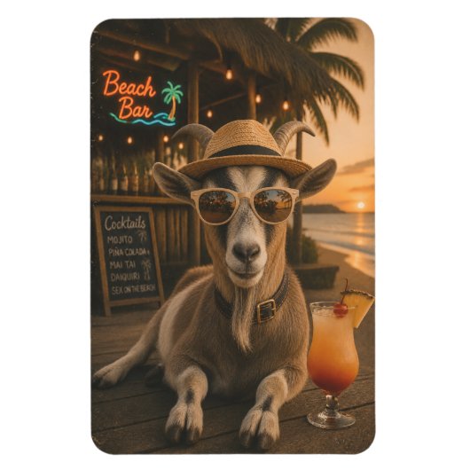 Cool strandgeit met cocktail magneet (Verticaal)