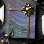 Cool Strata | Prachtige blauwe Paarse en goudhoude Cadeaupapier