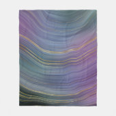 Cool Strata | Prachtige blauwe Paarse en goudhoude Fleece Deken (Voorkant)