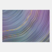 Cool Strata | Prachtige blauwe Paarse en goudhoude Inpakpapier Vel (Voorkant 3)