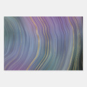 Cool Strata | Prachtige blauwe Paarse en goudhoude Inpakpapier Vel (Voorkant 2)