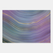 Cool Strata | Prachtige blauwe Paarse en goudhoude Inpakpapier Vel (Voorkant)