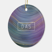 Cool Strata | Prachtige blauwe Paarse en goudhoude Keramisch Ornament (Links)