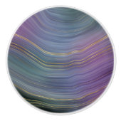 Cool Strata | Prachtige blauwe Paarse en goudhoude Keramische Knop (Voorkant)