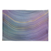 Cool Strata | Prachtige blauwe Paarse en goudhoude Kussensloop (Achterkant)