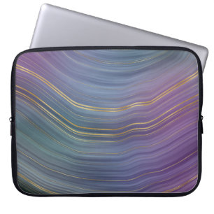 Cool Strata Prachtige blauwe Paarse en goudhoude Laptop Sleeve