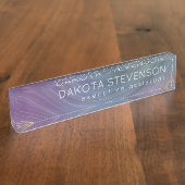 Cool Strata | Prachtige blauwe Paarse en goudhoude Naambordje (Zijkant)