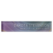 Cool Strata | Prachtige blauwe Paarse en goudhoude Naambordje (Voorkant)