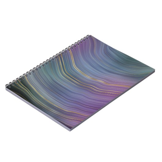 Cool Strata | Prachtige blauwe Paarse en goudhoude Notitieboek (Linkerzijde)