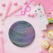 Cool Strata | Prachtige blauwe Paarse en goudhoude Papieren Bordje (Feest)