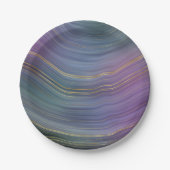 Cool Strata | Prachtige blauwe Paarse en goudhoude Papieren Bordje (Voorkant)