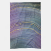 Cool Strata | Prachtige blauwe Paarse en goudhoude Theedoek (Verticaal)