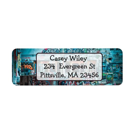 Cool Street Art Graffiti achtergrond adreslabel Etiket (Voorkant)