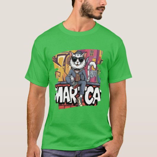 Cool Street Cat Hip Hop Graffiti Urban Style Cat D T-shirt (Voorkant)
