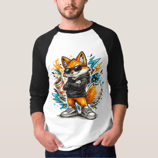 Cool Street Fox T-Shirt | Urban Graffiti Vos met
