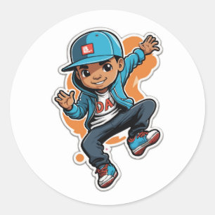 Cool Street Style Boy Cartoon Character Sticker