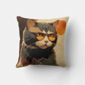 Cool Streetwear Graffiti Cat with Sunglasses Kussen (Achterkant)
