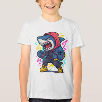 Cool Streetwear Shark Cartoon T-shirt