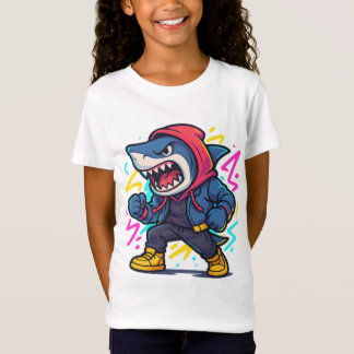 Cool Streetwear Shark Cartoon T-shirt