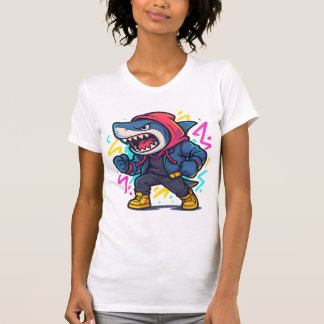 Cool Streetwear Shark Cartoon T-shirt
