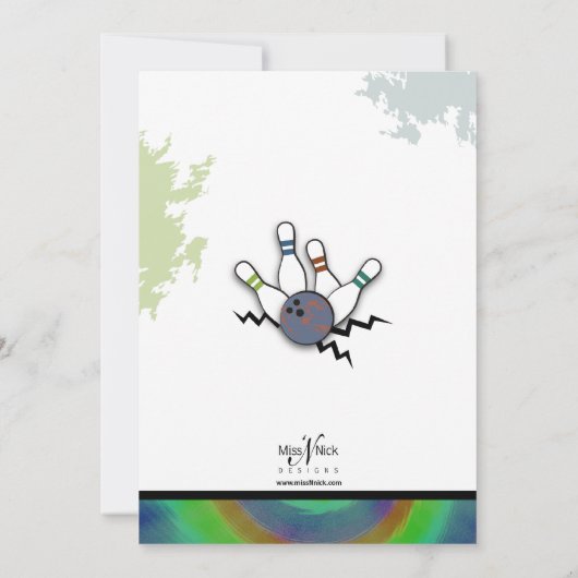 Cool Strike Bowling Uitnodiging (Achterkant)