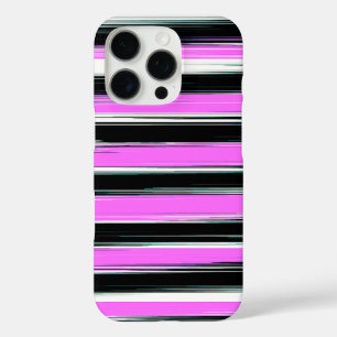 Cool Stripe Design in roze, zwart en wit iPhone 16 Pro Hoesje
