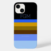 Cool Striped aangepaste Initialen Case-Mate iPhone Case (Achterkant)