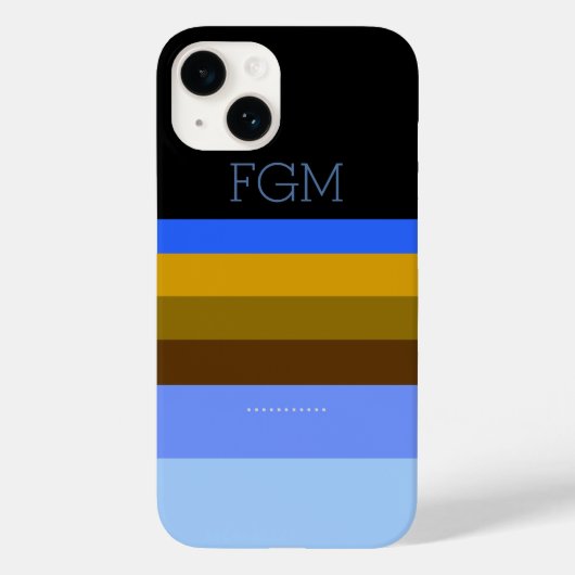 Cool Striped aangepaste Initialen Case-Mate iPhone Case (Achterkant)