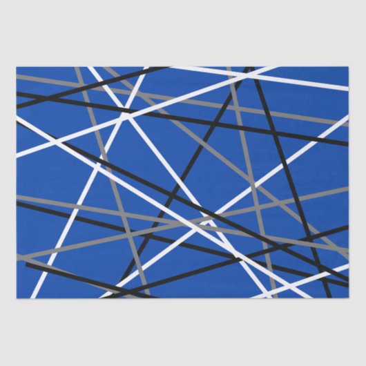 Cool Striped Gitaar Blauw Grijs Wit Zwart Tissuepapier (Voorkant)