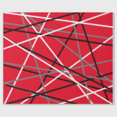 Cool Striped Gitaar Rood Grijs Wit Zwart Cadeaupapier (Vlak)