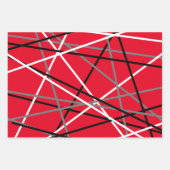 Cool Striped Gitaar Rood Grijs Wit Zwart Inpakpapier Vel (Voorkant 3)