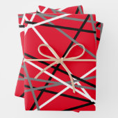 Cool Striped Gitaar Rood Grijs Wit Zwart Inpakpapier Vel (In situ)