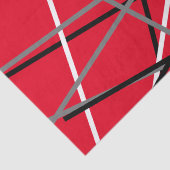 Cool Striped Gitaar Rood Grijs Wit Zwart Tissuepapier (Detail)