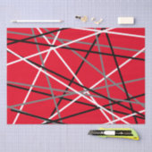 Cool Striped Gitaar Rood Grijs Wit Zwart Tissuepapier (Craft)