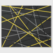 Cool Striped Guitar Yellow Gray Black Cadeaupapier (Vlak)